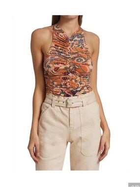 A.L.C. Orange printer racer back top 
Stretch  Large
